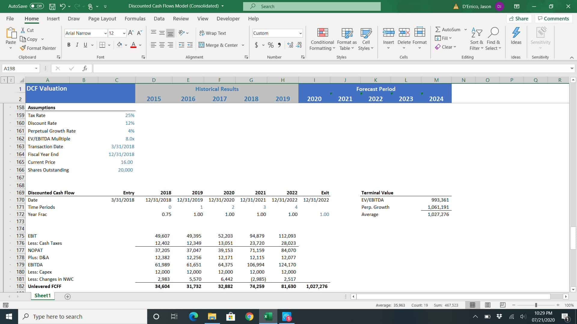 #1 Best Discounted Cash Flows Model (DCF)